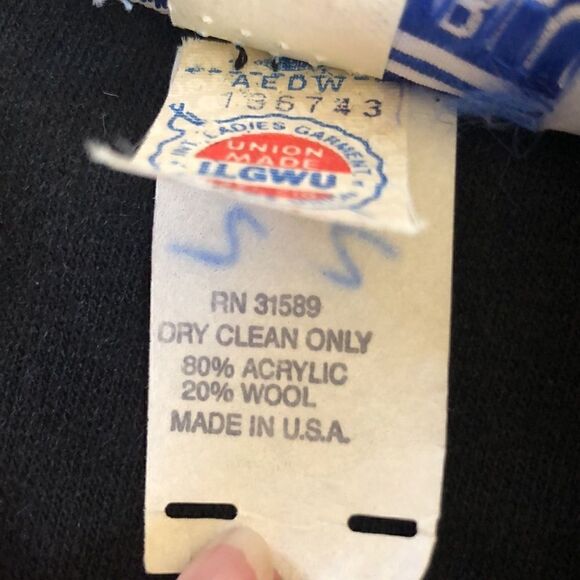 Vintage Samuel Blue Black Knit Dress - Picture 10 of 15